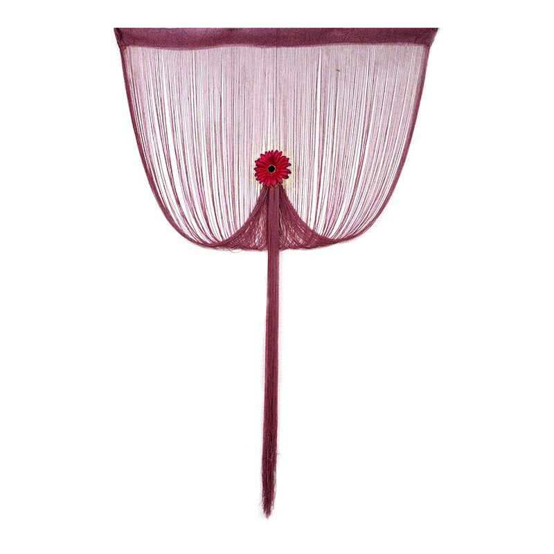 200cm*100cm Panel Fringe String Curtain Room Divider Wedding Drapery: Wine red