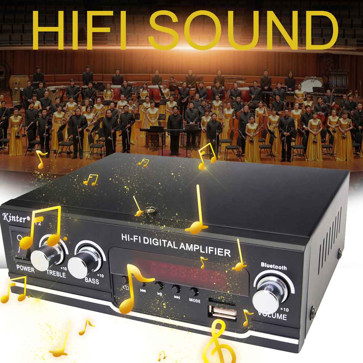 Mini HIFI 60W 220V Audio Powers Amplifier Home Theater Amplifiers Audio with Remote Control Support FM USB SDCards bluetooth