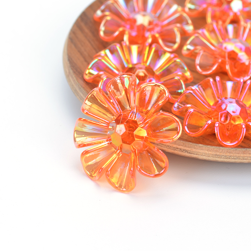 25Pcs Bloemblaadje Bloem Abs Acryl Strass Voor Kristal Cabochons Voor Sieraden Maken Decoratie Diy Haarspeld Accessoires: Orange