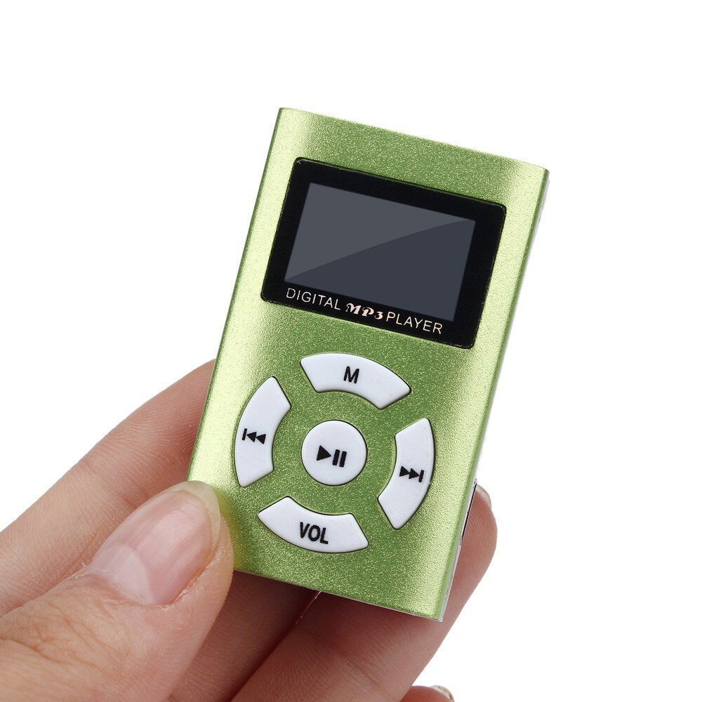 Mini MP3 Spieler LCD Bildschirm Metall fallen Musik Medien MP3 Unterstützung 32GB Mikro SD TF Karte USB Lange zeit musik-Spieler: Grün
