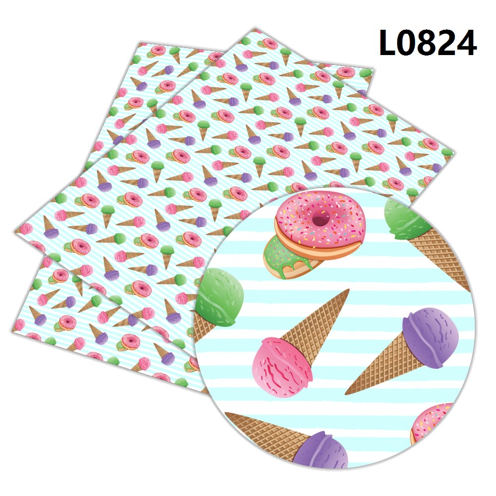30 cm x 136 cm dessertmønster trykt hårsløyfe i kunstskinn gjør-det-selv dekorasjonshåndverk  l081 l082 l086 l087 l099 l100: L0824