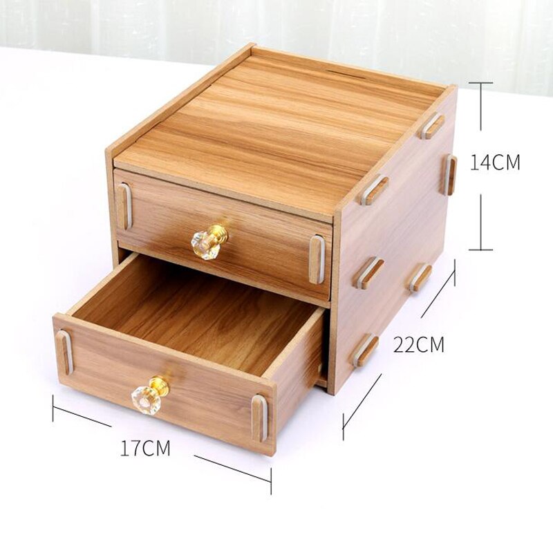 Wood Stationery Holders With Drawer Storage Box Desktop Stationery Office And School Supplies Multifuction Desk Organizer