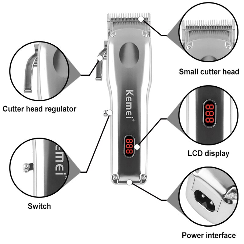 wire and wireless hair trimmer electric adjustable hair clipper rechargeable hair cutting machine