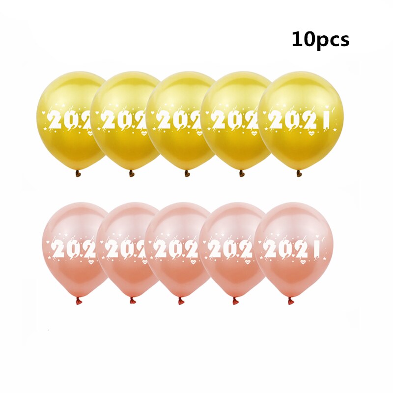 10 stk 12 tommer glade år tal trykt latex balloner år tema fest dekoration balloner: 5 guld 5 rosa guld