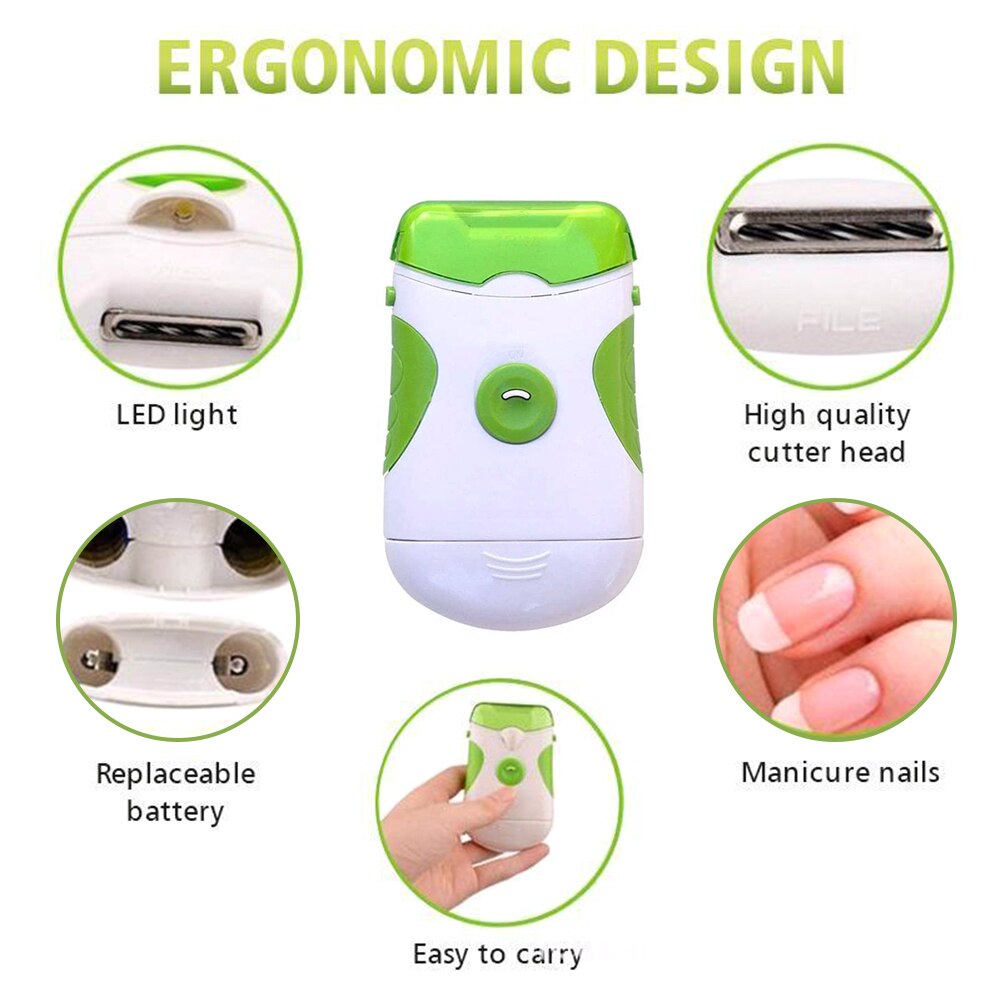 2 In 1 Electric Nail Trimmer Nail File Electronic Manicure Pedicure Tool Nail Clipper For Kids Adults Electric Nail Trimmer