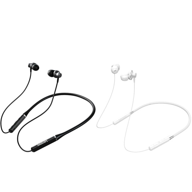 Original Lenovo wireless headset HE05 Bluetooth-compatible 5.0 Earphone Neckband Наушники Noise Cancelling Mic Waterproof stereo: black and white