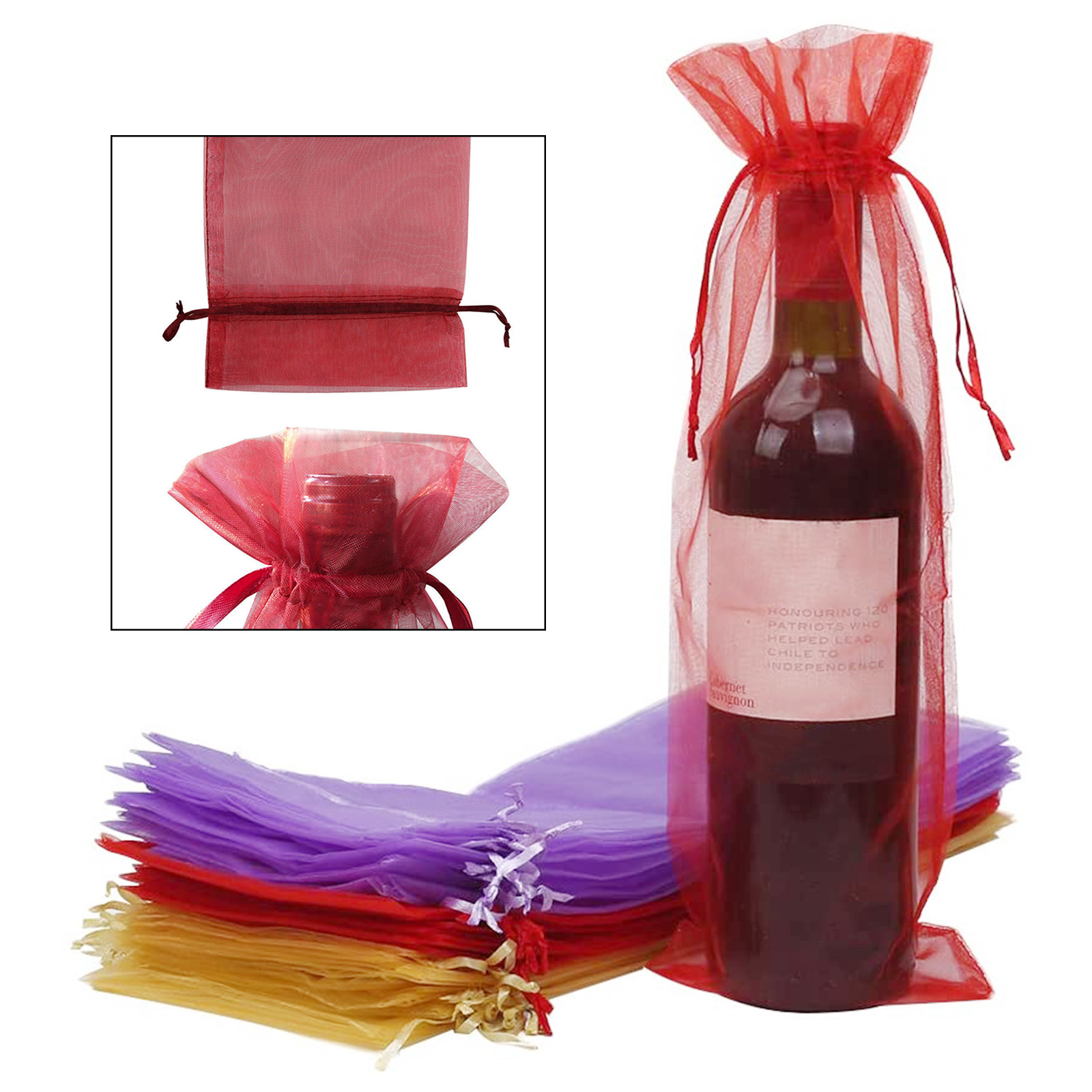 Jewelry Packaging Bag For Orangers Wine Drawstring Mesh Bag Festive Party Candy Bag Drawstring Pouches Wedding Accessories