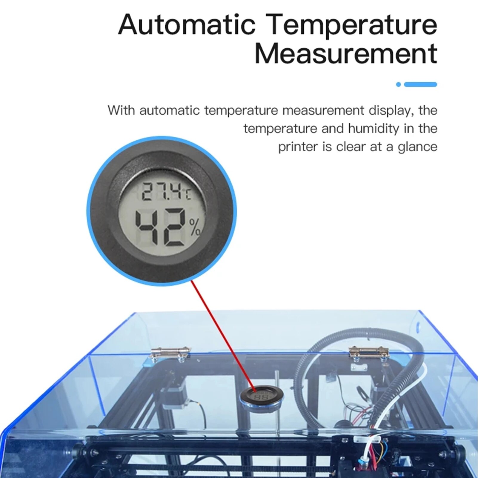 Creality 3d ender -6 3d printer maskine topdæksel med automatisk temperatur fugtighedsmåling skærmdisplay holde varmekabinet