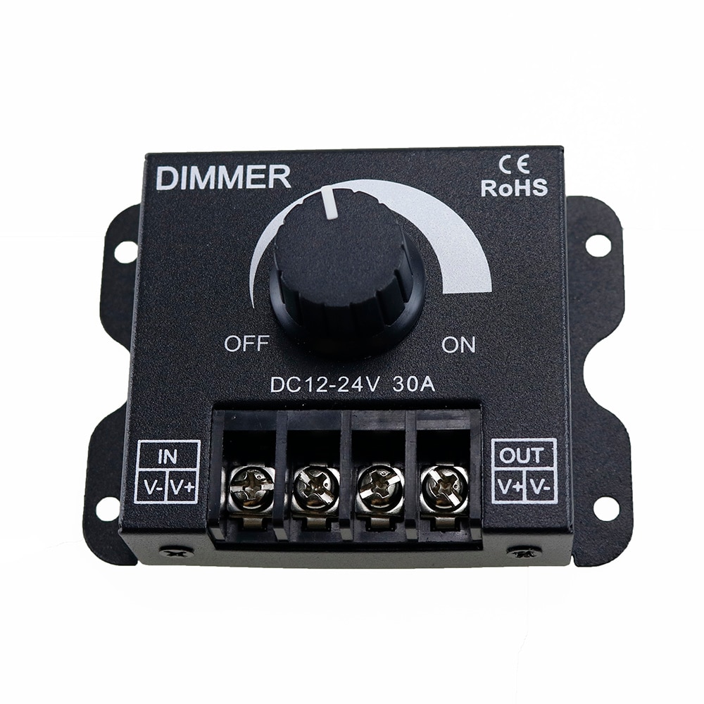 30A Led Dimmer Dc 12V 24V 360W Verstelbare Helderheid Lamp Strip Driver Enkele Kleur Licht Power supply Controller 5050 3528