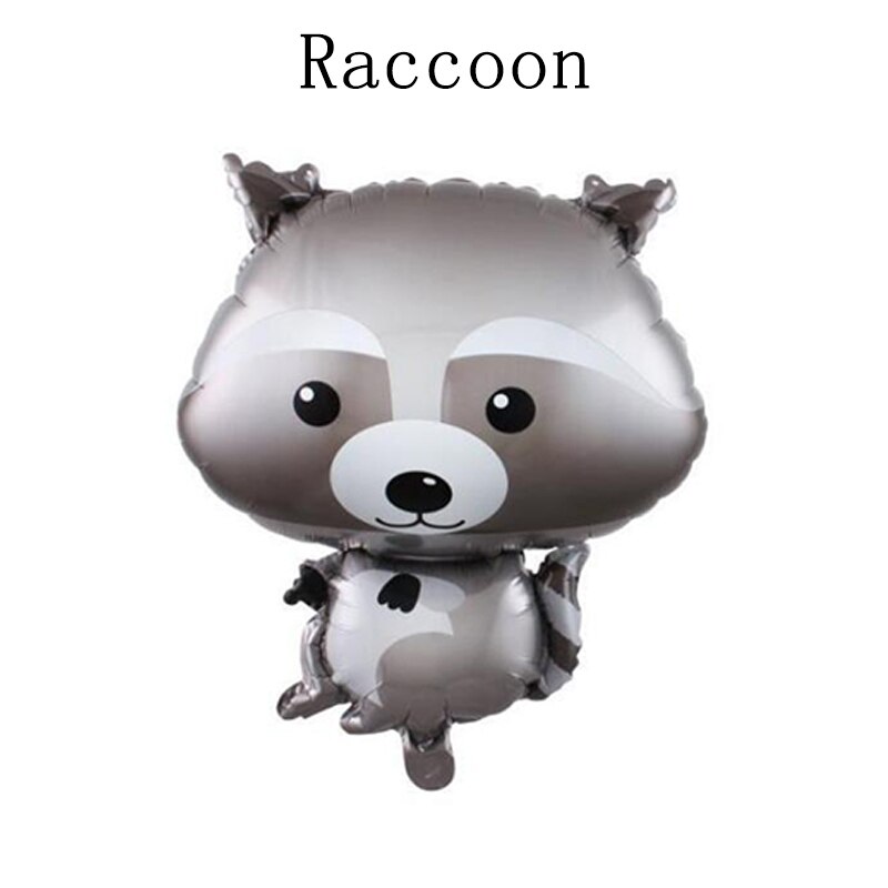 Forest Animal Foil Balloons Birthday Wedding Party Balloon Helium Balloons Fox Hedgehog Squirrel Raccoon Baby Shower Airball: Raccoon