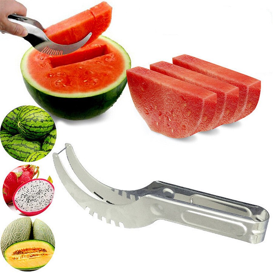 2 in 1 stainless steel melon baller kitchen cut watermelon carving knife double side fruit digging spoon ice cream platter spoon