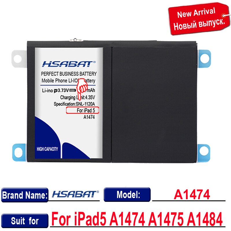 Hsabat 10500 mah  a1484 batteri til ipad 5 air til ipad 5 a1474 a1475 a1484 a1476 a1822 a1823 a1893 a1954