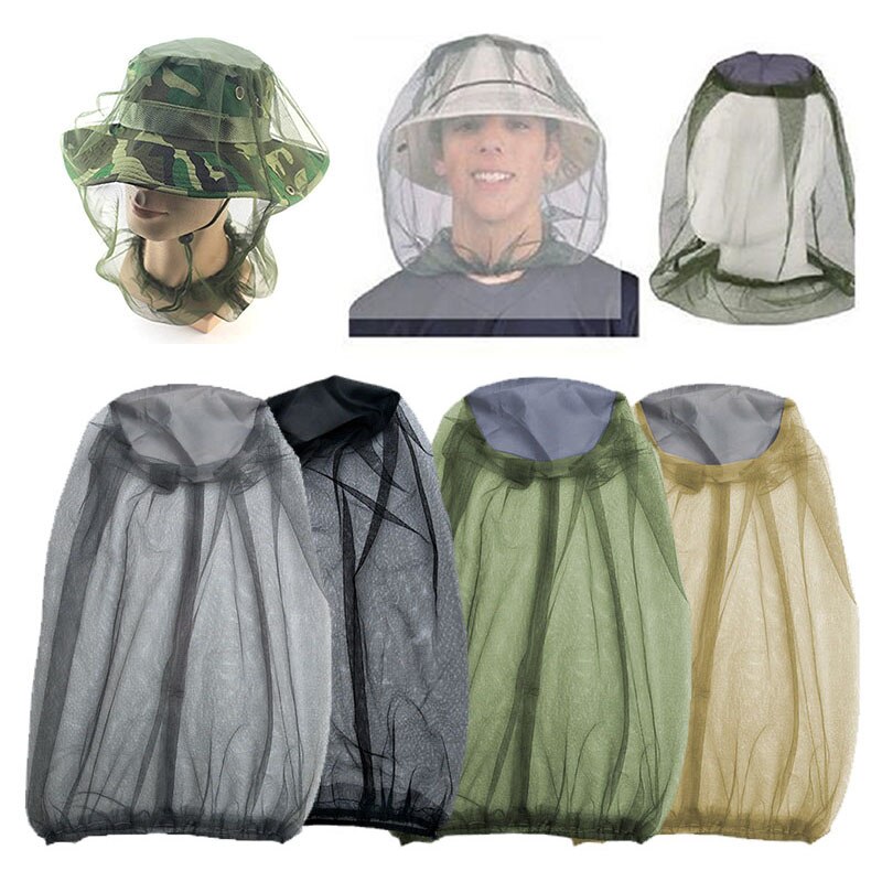 Gorra antimosquitos para exteriores, Protector facial de malla para viajes, Camping, sombreros, red de protección facial, , 5/10/30/50 piezas