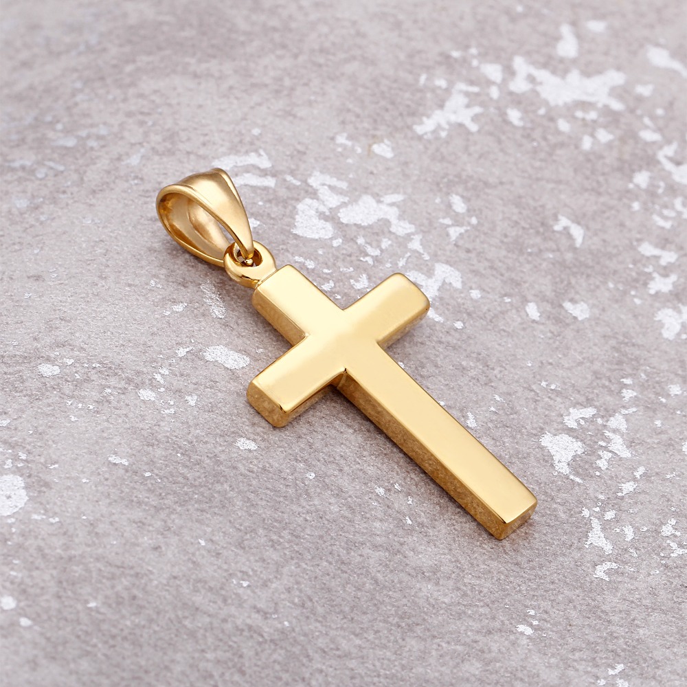 Cruz pendentif pour femmes hommes poli acier inoxydable étanche Simple brillant pendentif jamais fondu