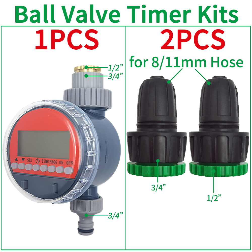 Oasis Ball Valve Irrigation Timer Automatic LCD Watering Electronic Water Tank Controller Irrigator for Home Garden Greenhouse: Blue