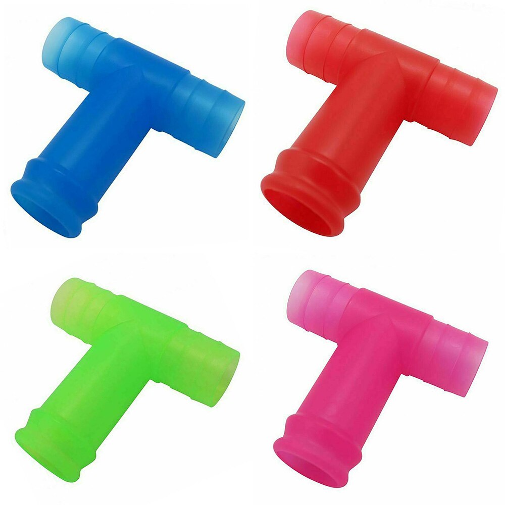 Beer Drinking Snorkel Three Way Pipe T Branch Pipe Double Bottle Drinker Connector For Parties Birthdays Kitchen Bar Drinker