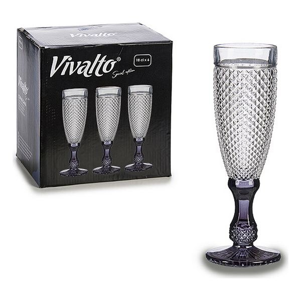 Copa de vino Vivalto antracita de cristal (7x20x7 cm)