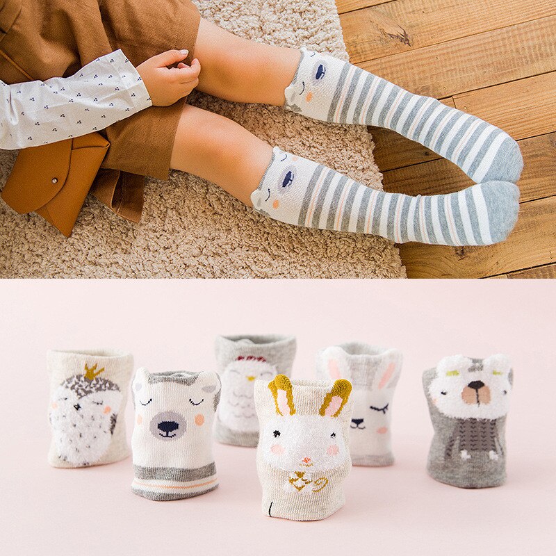 lawadka One Size Autumn Winter Children&#39;s Socks Cartoon Cotton Baby Boy Girl Socks Casual Kids Clothes Accesories Age For 1-12T