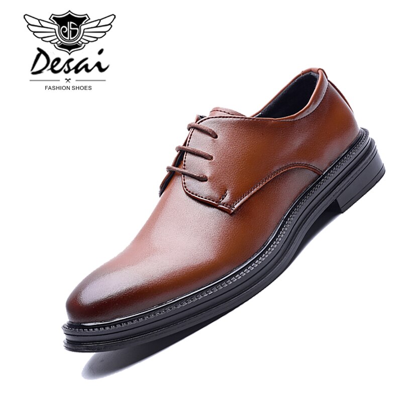 DESAI pointue hommes chaussures décontractées affaires Simple et confortable en cuir véritable chaussures homme fête robe chaussures