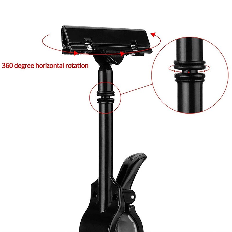 36 PACK Adjustable Plastic Clip Style Merchandise Logo Display Clip Bracket (Black)