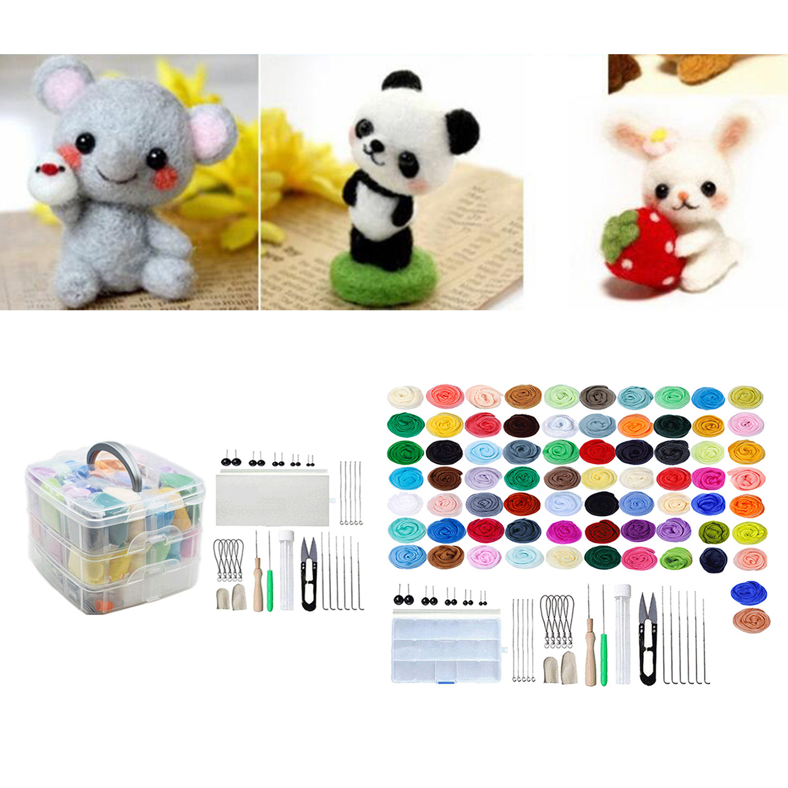 Needle Felting Kit Felt Work Tools Pad Scissor Felted Crafting