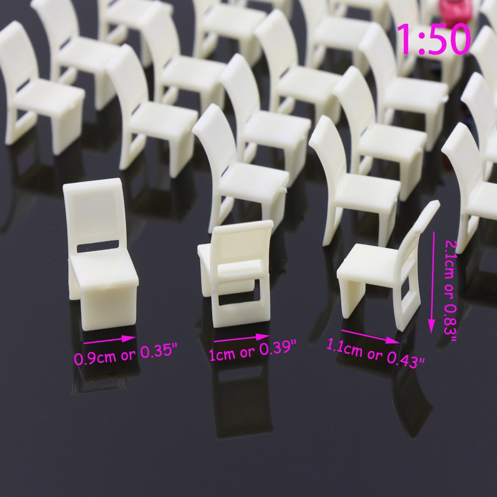 48pcs Model Train Railway Leisure Chair Settee Bench Layout 1:50 O 1:75 OO 1:100 TT Scale ZY10 model building kit: 50