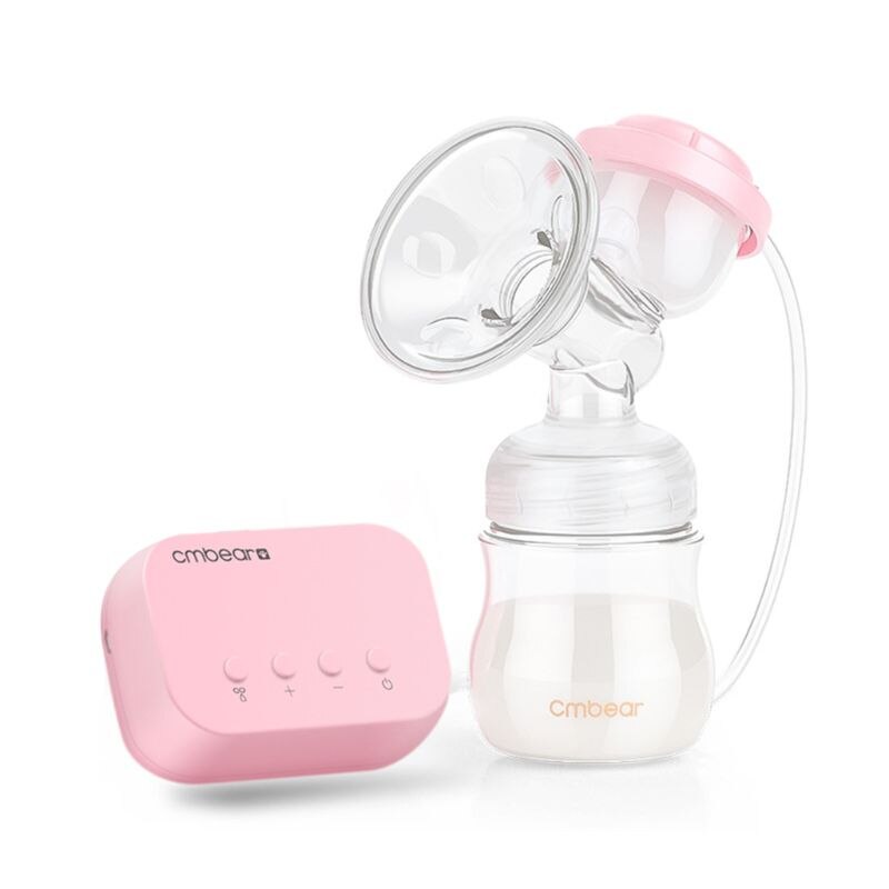 Elétrica dupla bomba de mama kit com 2 garrafas de leite usb massageador mama mulher q1fe: Rosa