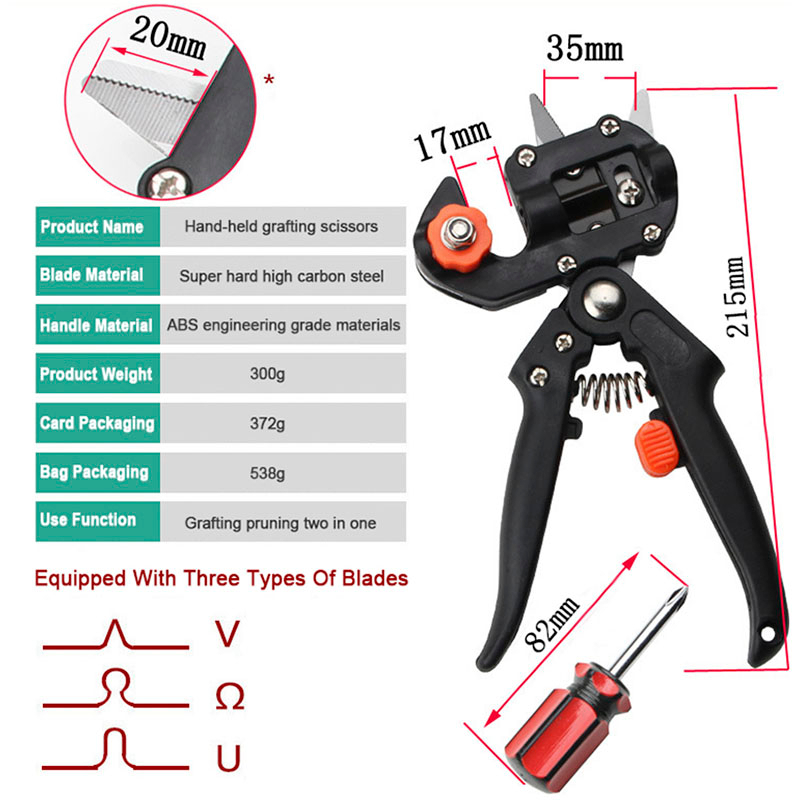 Pruning Cutting Grafting Shears Tree Pruning Shears Household Garden Shears + 2 Additional Blades Garden Tools Boxes
