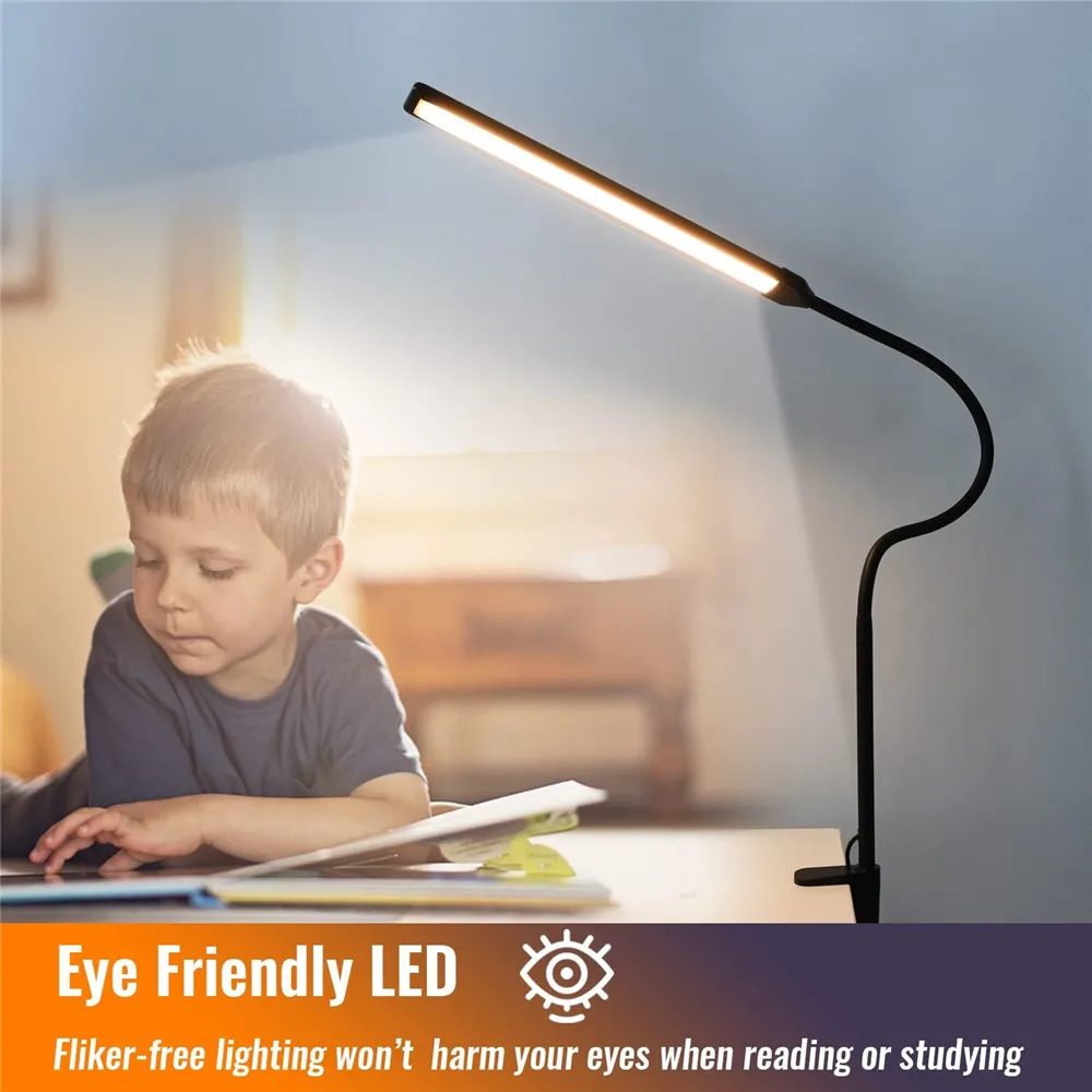 Dubbele kop LED-clip bureaulamp Architect tafellamp voor thuiskantoorverlichting 3-kleurmodus en 10 dimbare oogbescherming bureaulampen