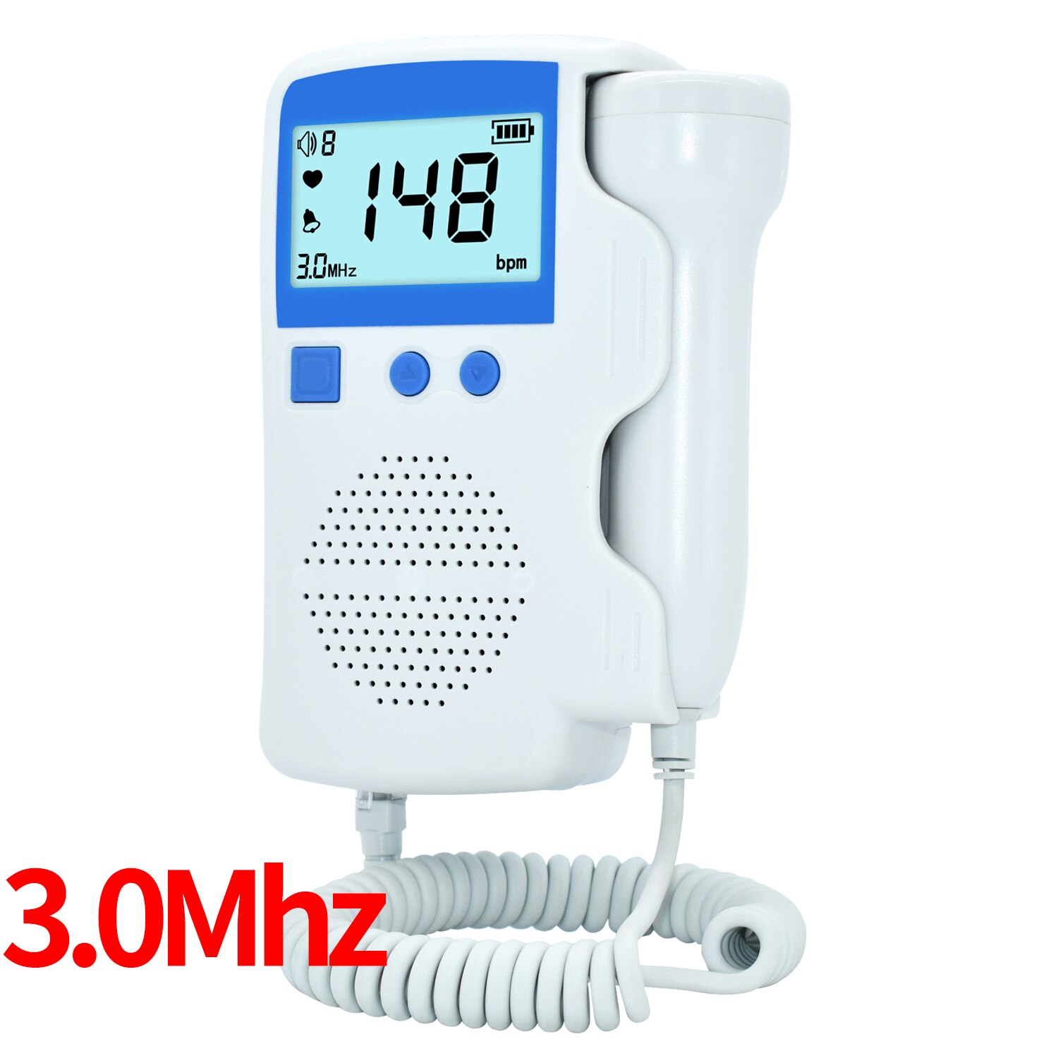 Doppler Foetale Zwangerschap Ultrasound Machine Baby Heartbeat Monitor Home Sonar Stethoscoop Zwangere Vrouwen Detector Geen Straling: blue with case