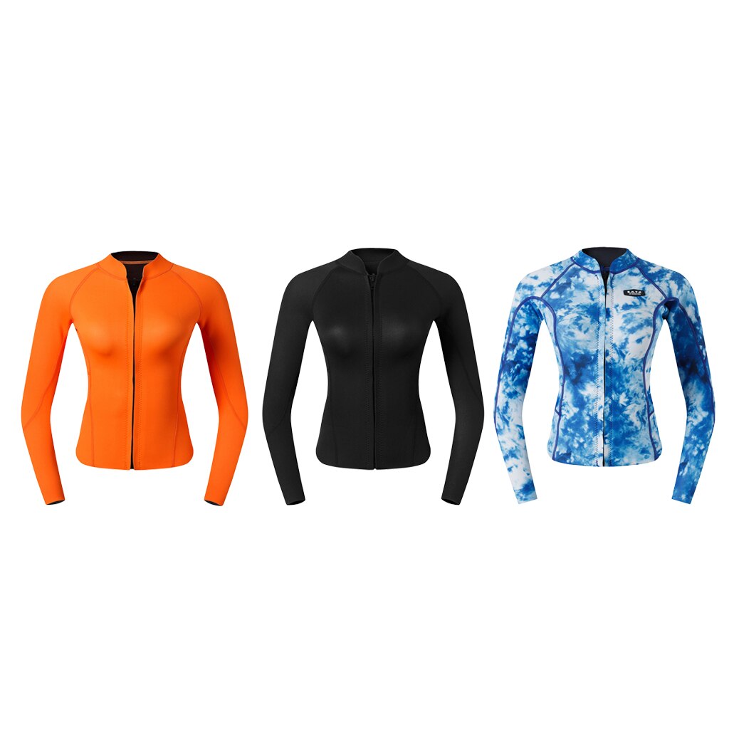 2mm Neopreen Vrouwen Dames UV Zon Bescherming Wetsuit Top Lange Mouw Rits Jas-Warm, super Stretch & Comfortabele
