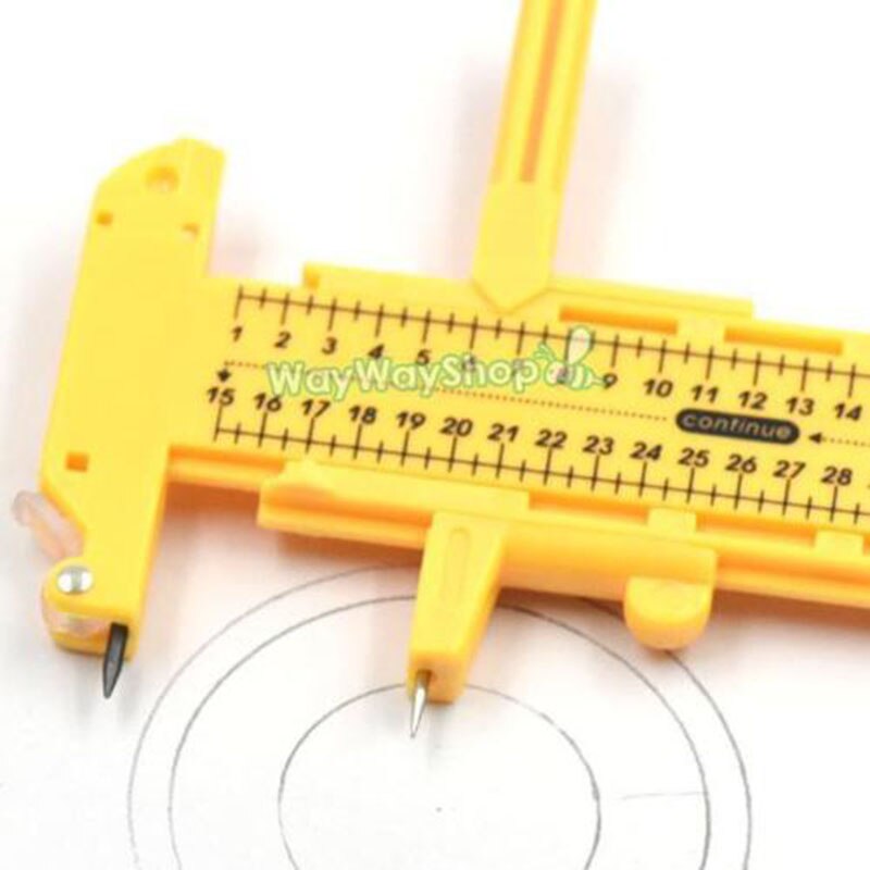 Et sæt 1cm-30cm kompas cirkel skæreværktøj knive med justerbar diameter til skæring maling papir håndværk læder vinly gul