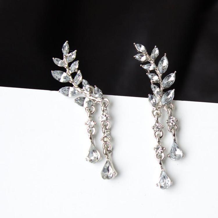 Koreaanse Versie Van Sieraden Oorbellen Vrouwen Laat Omzoomd Oor Zirkoon Oorbellen Oorbellen Voor Vrouwen Brincos: Silver