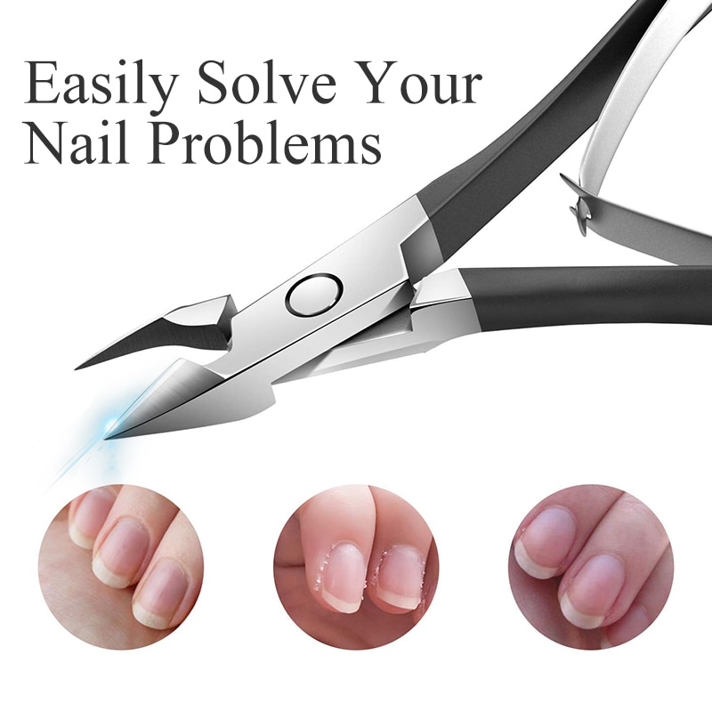 Alicate de cutícula de aço inoxidável, profissional, cortador de unhas, arte de unha, manicure, pedicure, cuidados, cortador, ferramentas de beleza