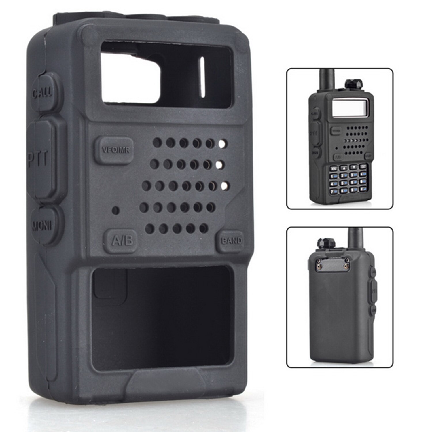 Besegad Soft Case Silicone Capa Shell Coldre para Baofeng Handheld Rádio em Dois Sentidos Móvel UV5R 5RA 5RB 5RC 5RD TYT THF8: Black