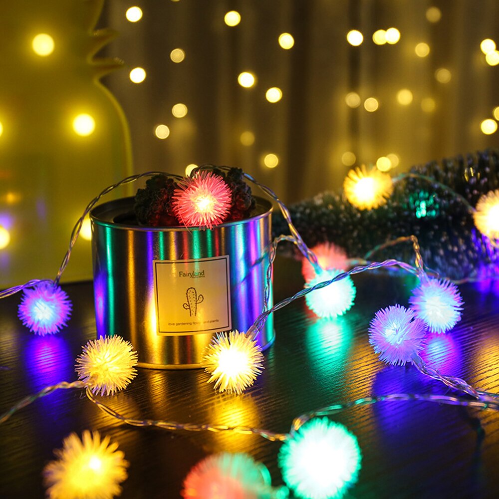 10/6/3/2m kerst led sneeuwbal lichtsnoer feeën guirlande lamp voor bruiloften, kerstmis, thuisfeesten, binnen- en buitendecoratie: Veelkleurig / 10m 80 leds