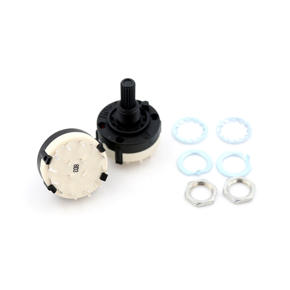 2pc High RS26 2 Pole Position 6 Selectable Band Rotary Channel Selector Switch Single Deck Rotary Switch Band Selector