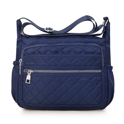 Cloth Shoulder Bag More Zippers Ling, Vintage Bag for Women Water Proof Nylon Messenger Bag Classic Famous Package: Deep Blue