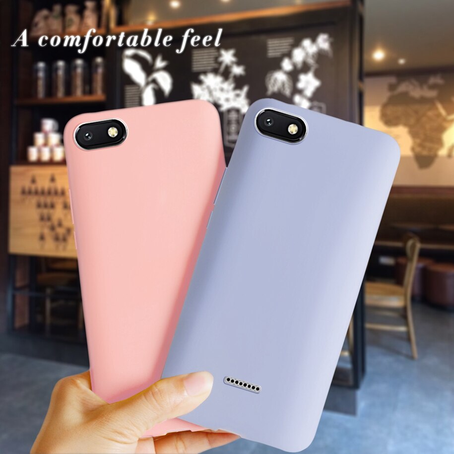 For Xiaomi Redmi 6A Case Cover Lovely Cute TPU Phone Case For Funda Xiaomi Redmi 6A A6 Candy Color Soft Silicone Cases Cover Bag