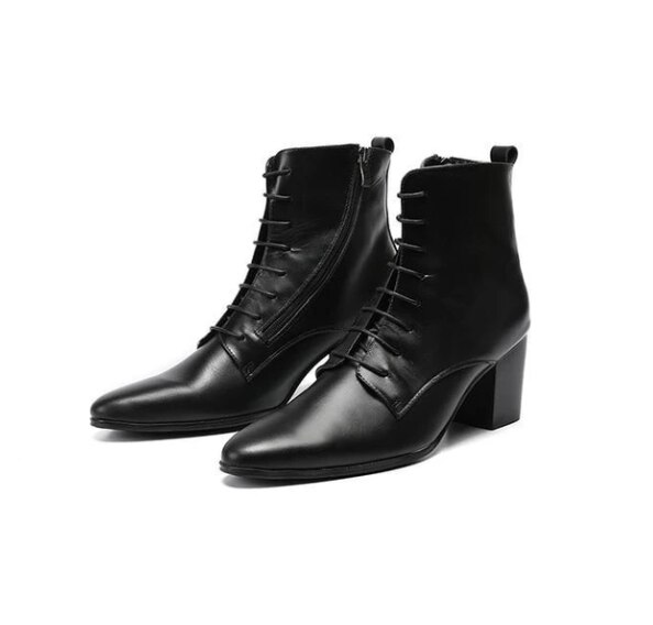Männer Schuhe Modische Spitze-up Chelsea Boot Pu Leder Handmade Formales Stilvolle Winter Western Stiefel Zapatos De Hombre 4M837