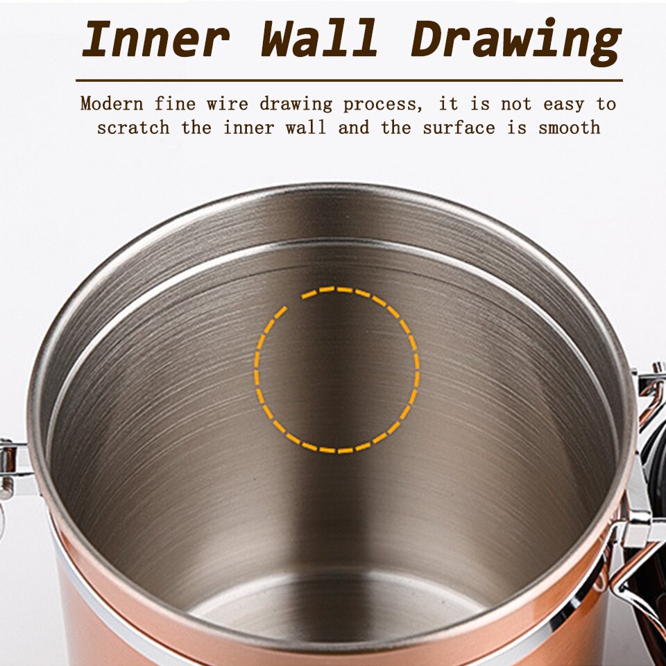 Coffee Storage Container Airtight Stainless Steel Coffee Canister Vault Coffee Bean Container with CO2 Valve to Keep Beans Fresh