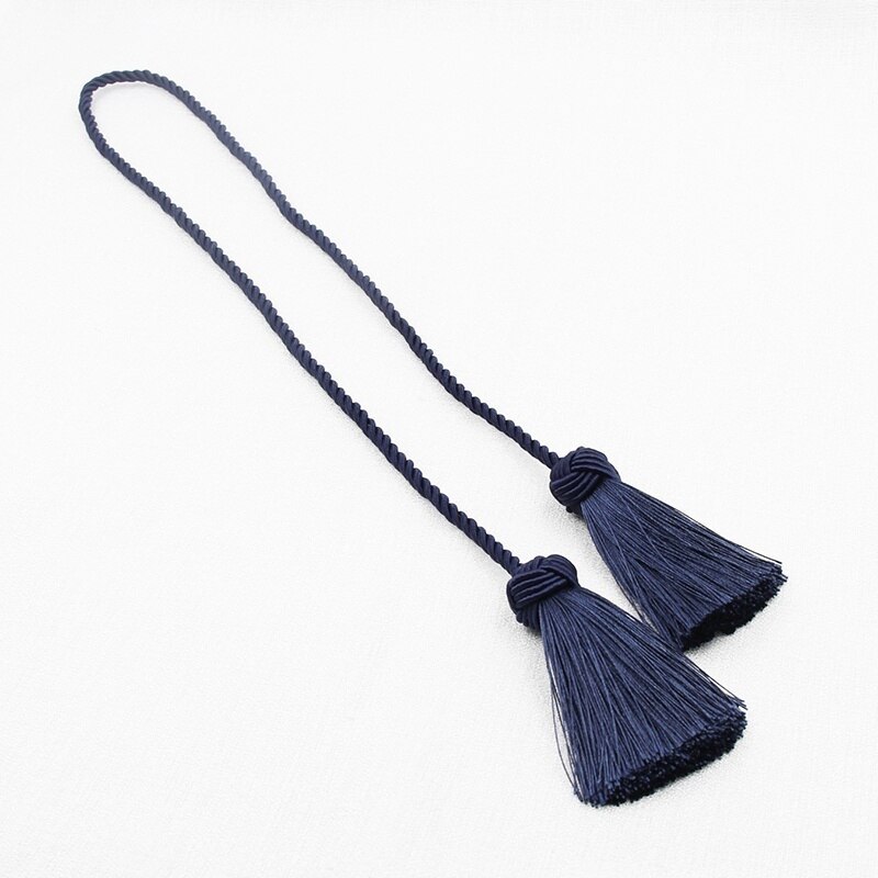 Porte-rideau à franges, 1 pièce, accessoires de salle, corde à boucle, tissage à la main, frange, Bandage, décoration de la maison: Navy