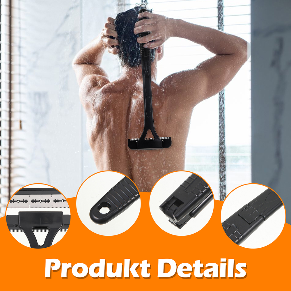 Afeitadora de pelo para hombre, afeitadora corporal de seguridad con mango largo, recortadora plegable, herramienta de afeitar para eliminación de piernas y cuerpo con cuchillas