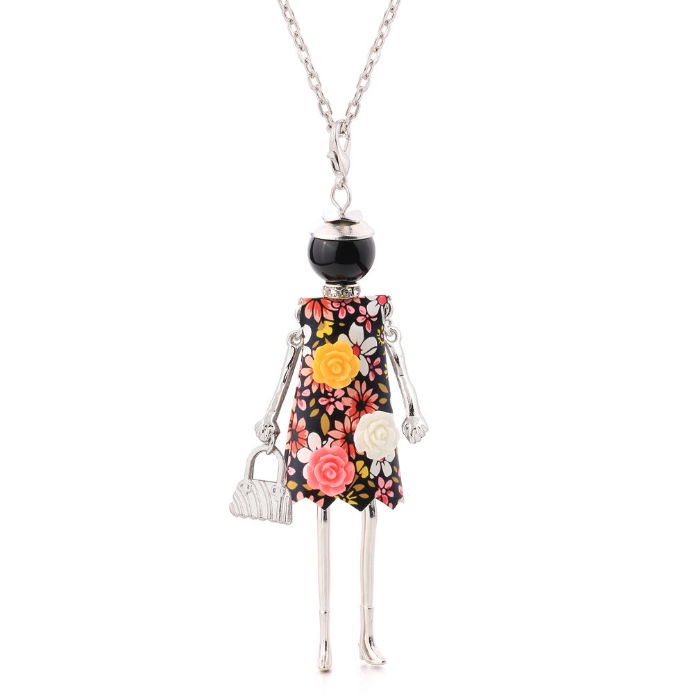 Verklaring Ketting Hanger Leuke Sieraden Lady Lange Ketting Vrouwen Bloem Charms Hanger Bohemian Maxi Accessoire