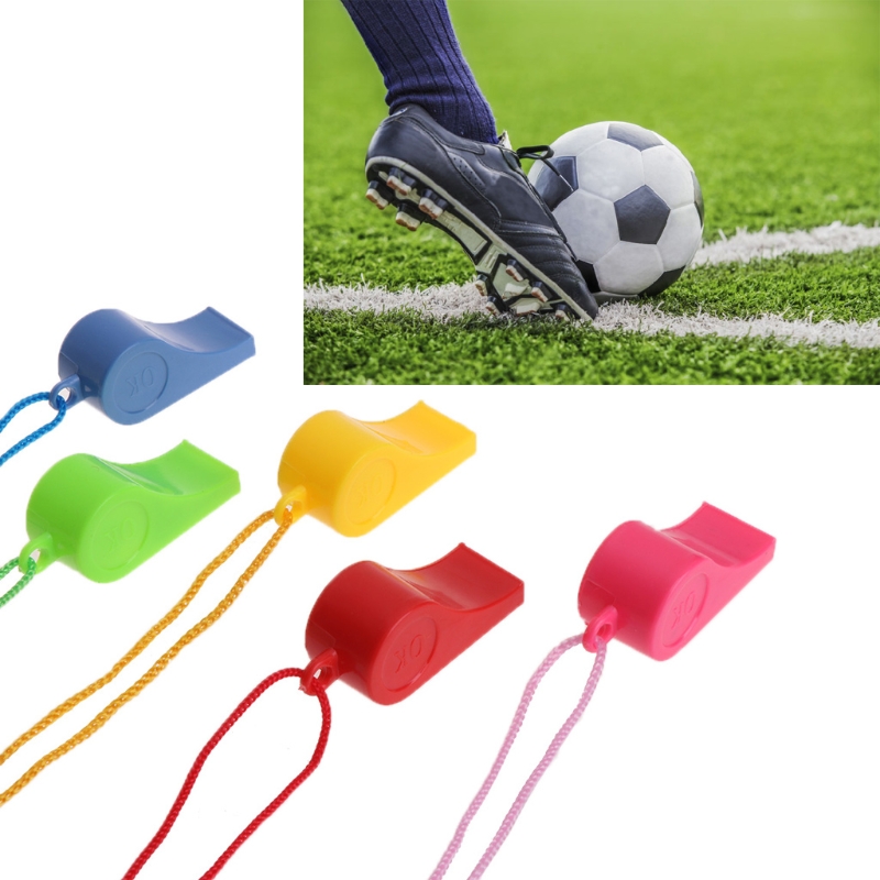 24 Pcs Color Plastic Cheer Sports Basketball Soccer Ball Fans Referee Whistle