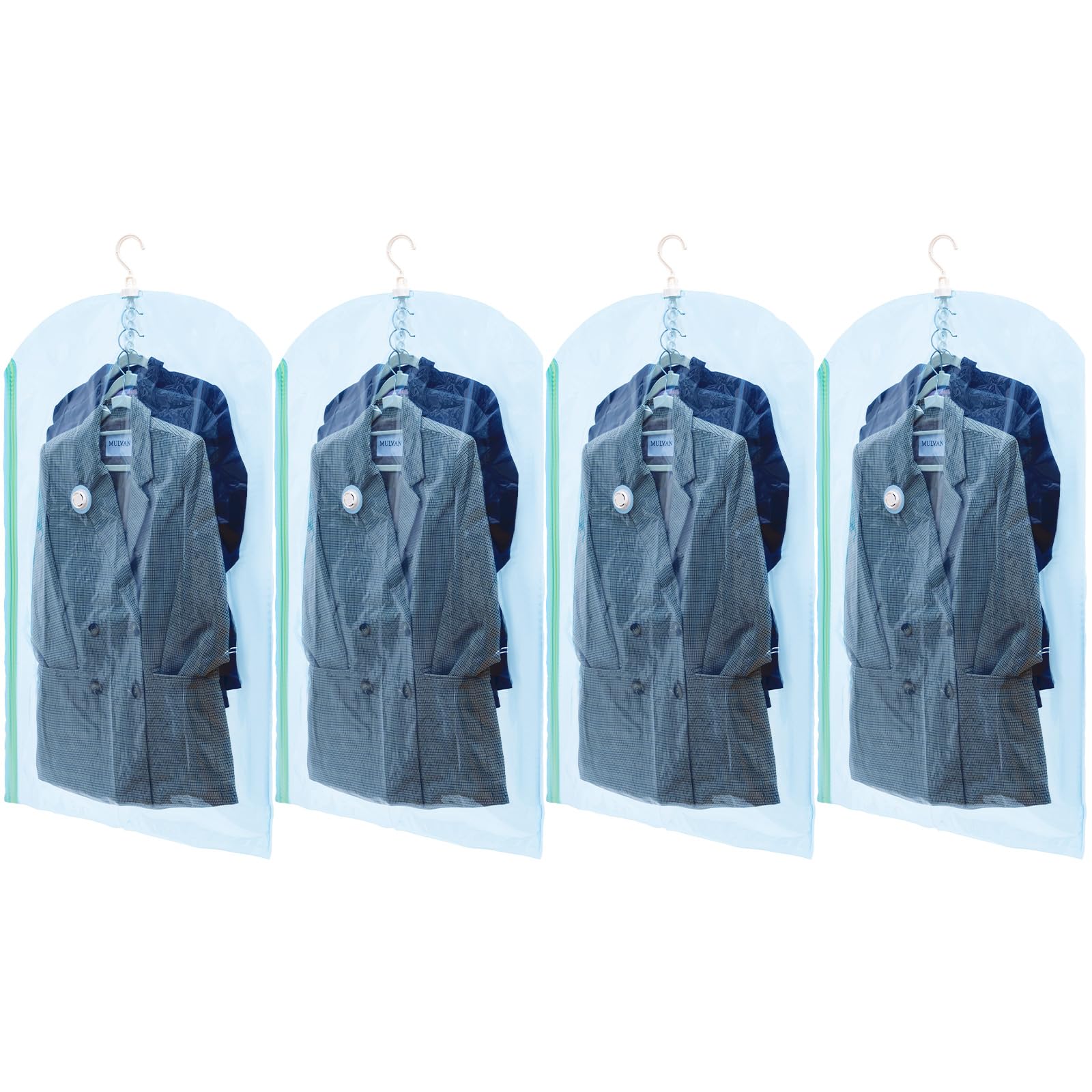 TAILI Hanging Vacuum Storage Bags for Clothes 4pcs Vacuum Coat Bags for Suits, Jackets, Dresses, Closet Space Saver Vacuum Bags: 11XL / grey