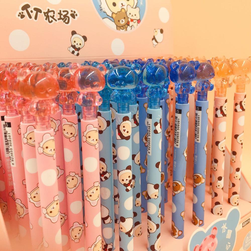 4 pcs/lot Crystal Bear Mechanical Pencil Cute Student Automatic Pen For Kid School Office Supply Escolar Papelaria