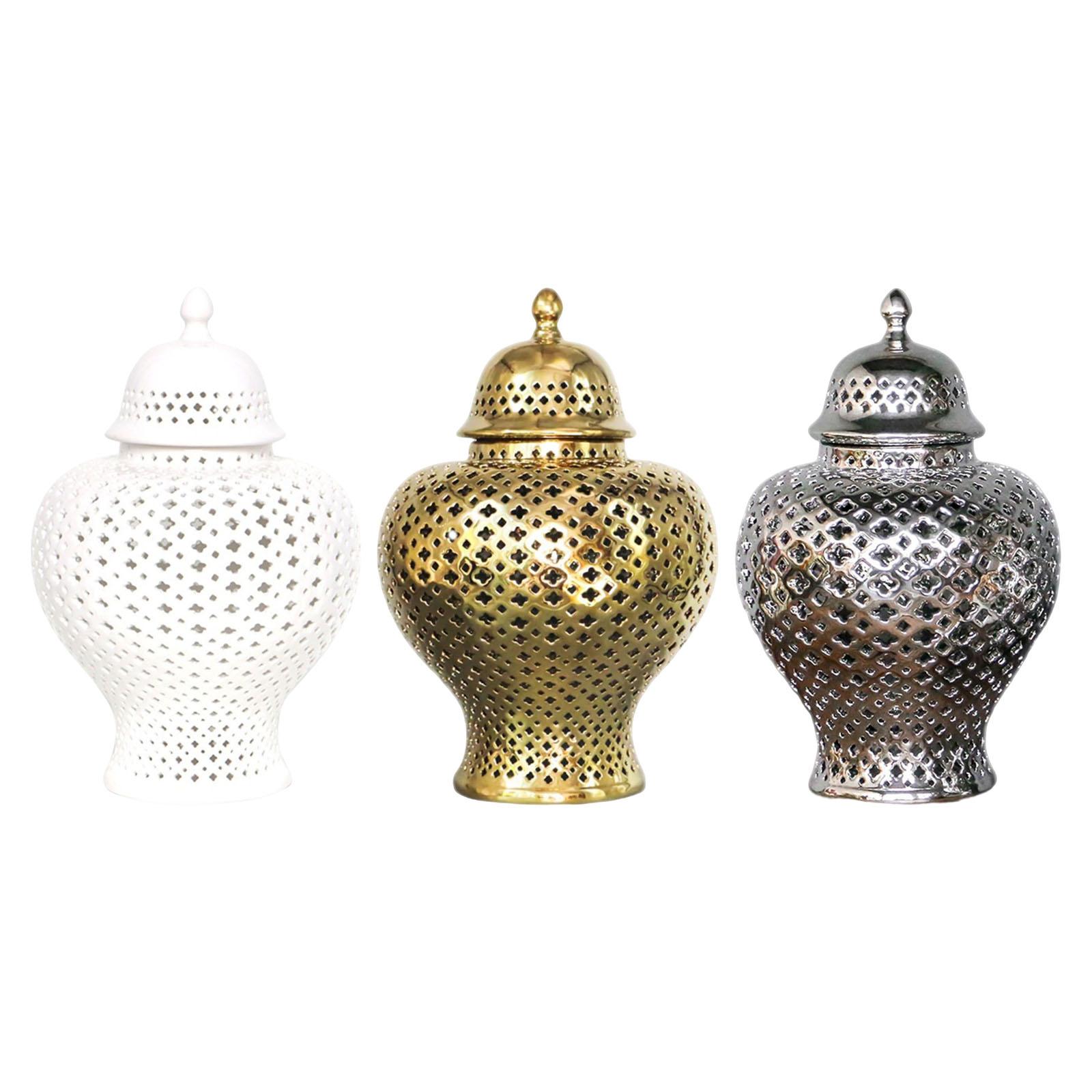 Decorative Ceramic Ginger Jar Home Decor Flower Vase Porcelain Storage Jar