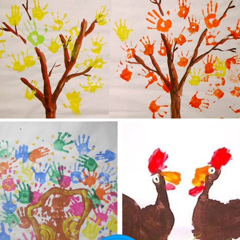 9 kleuren diy stempel vingerverven knutselen kaarten maken handafdruk modder voor kinderen kleurrijke vingerverven inkt gewassen