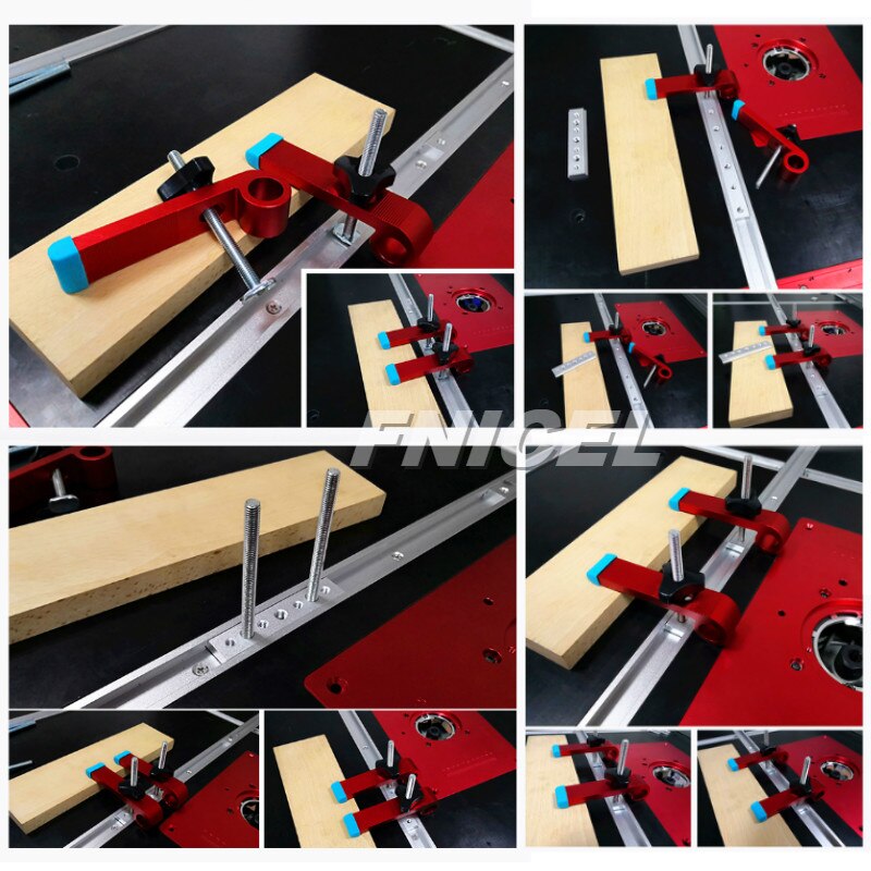 1Set Universal Clamping Blocks Platen Miter Track Clamping Blocks M8 Screw Woodworking Joint Hand Tools Set